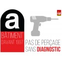 Autocollant "Bâtiment d'avant 1997 : pas de perçage sans diagnostic"