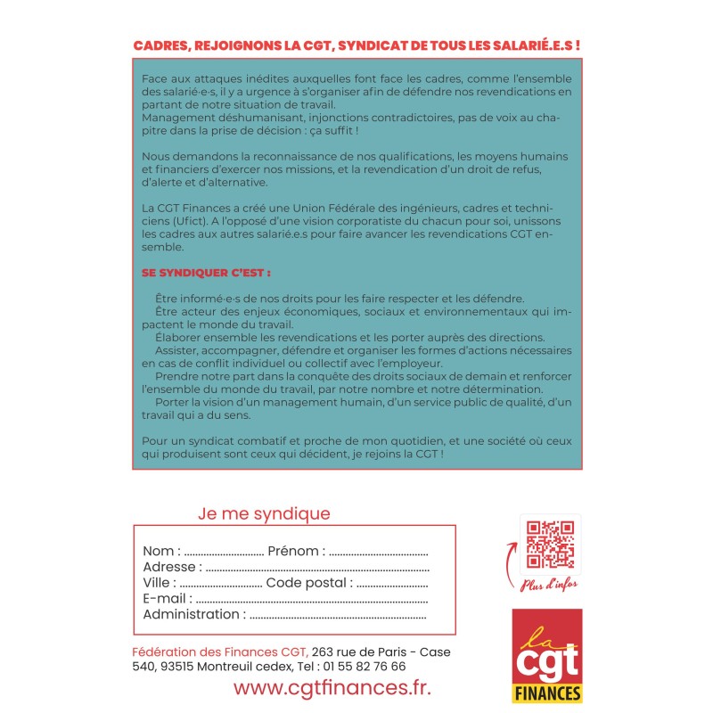 Flyer syndicalisation cadres