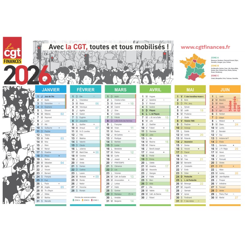 Calendrier 2026 CGT Finances