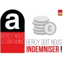 Autocollant "Bercy nous a contaminé : Bercy doit nous indemniser"