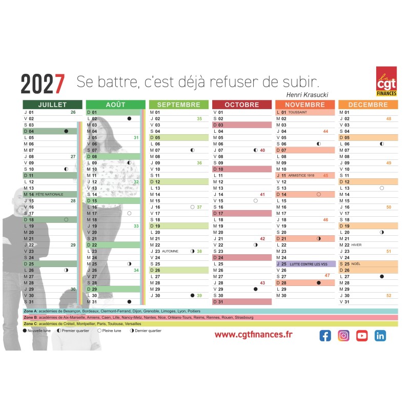 Calendrier 2027 CGT Finances